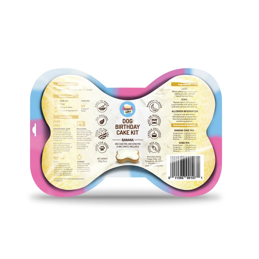 Dog Birthday Cake Kit: Banana