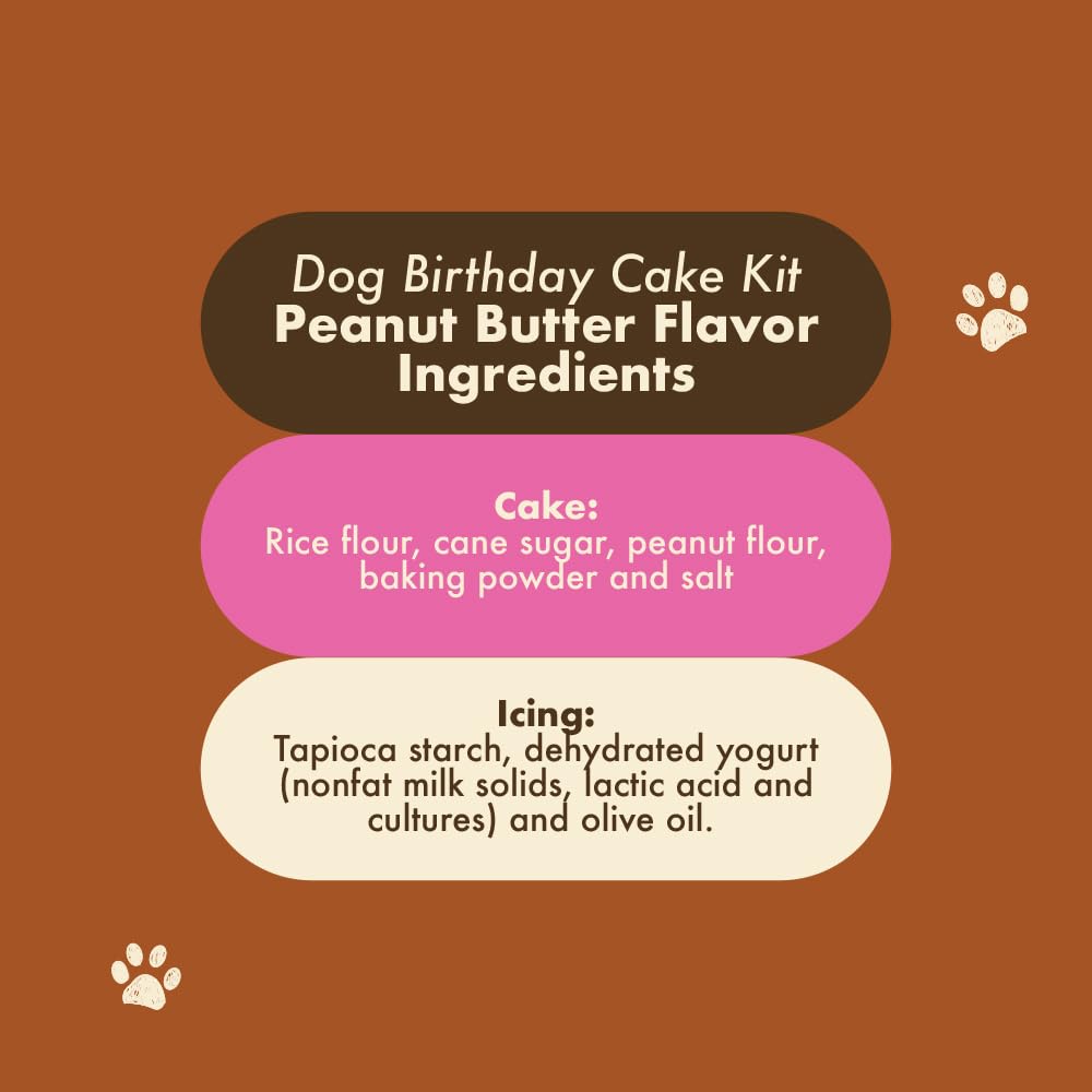 Dog Birthday Cake Kit: Peanut Butter (wheat-free)