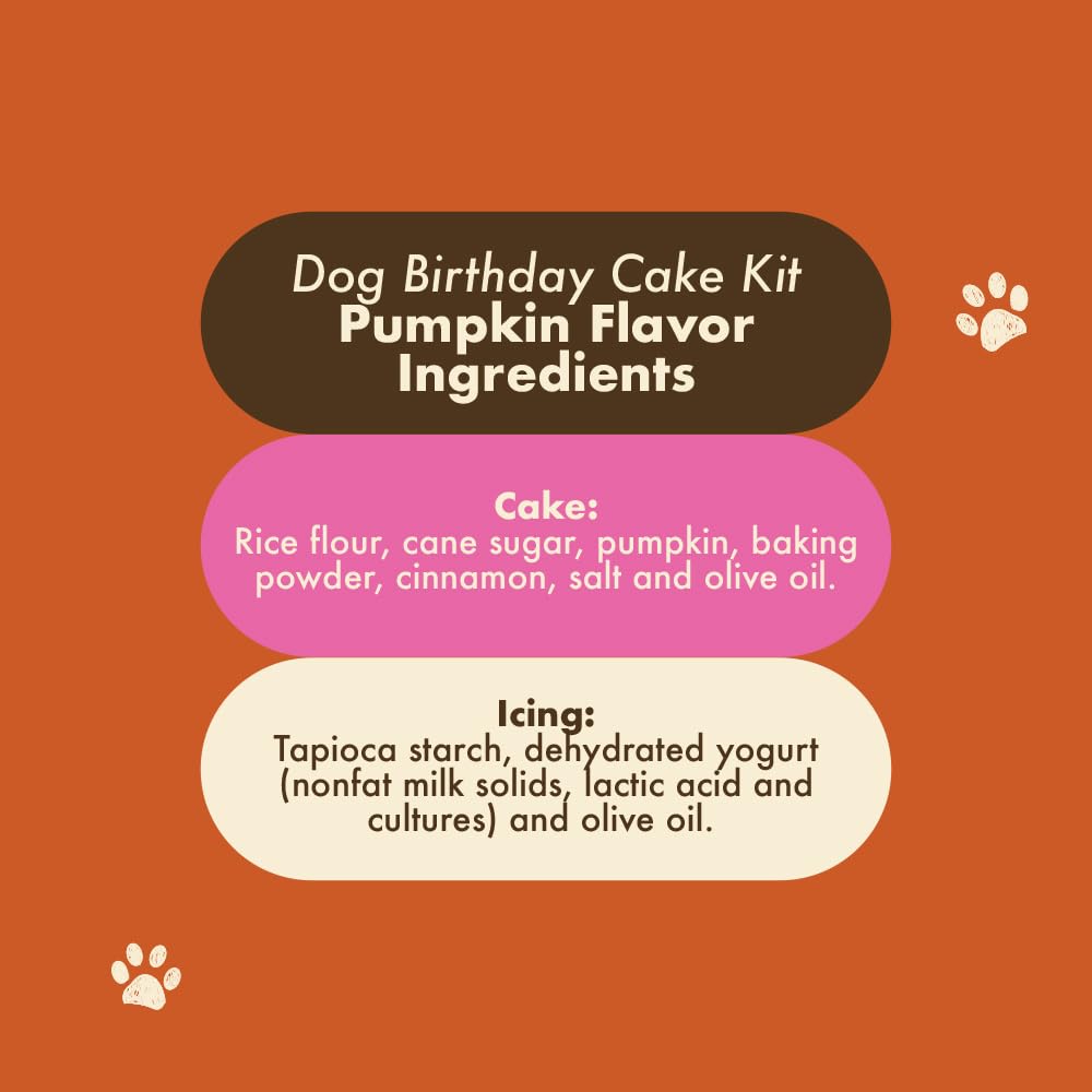 Dog Birthday Cake Kit: Pumpkin (wheat-free)