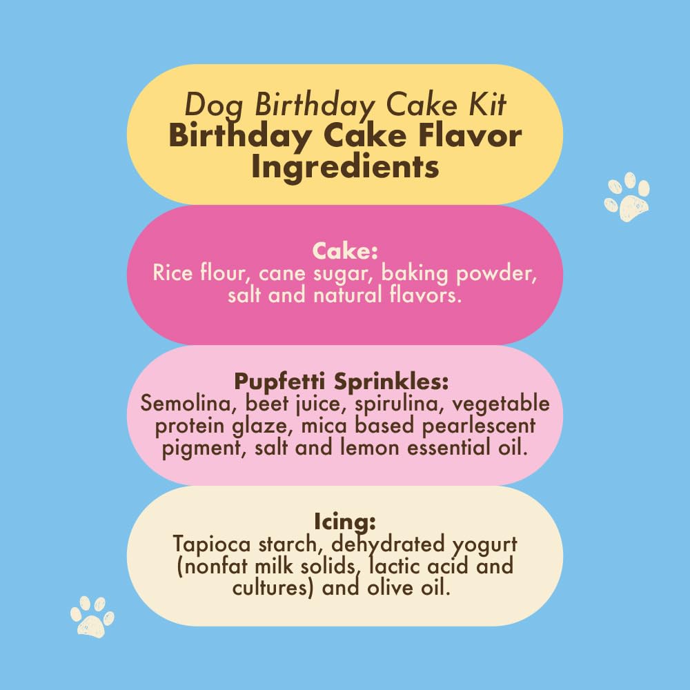 Dog Birthday Cake Kit: Birthday Cake with Pupfetti Sprinkles