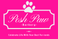 Hot pink background with a white paw print in the reenter and white cursive script that says Posh Paw Barkery Celebrate Life with Your Best Fur-iends