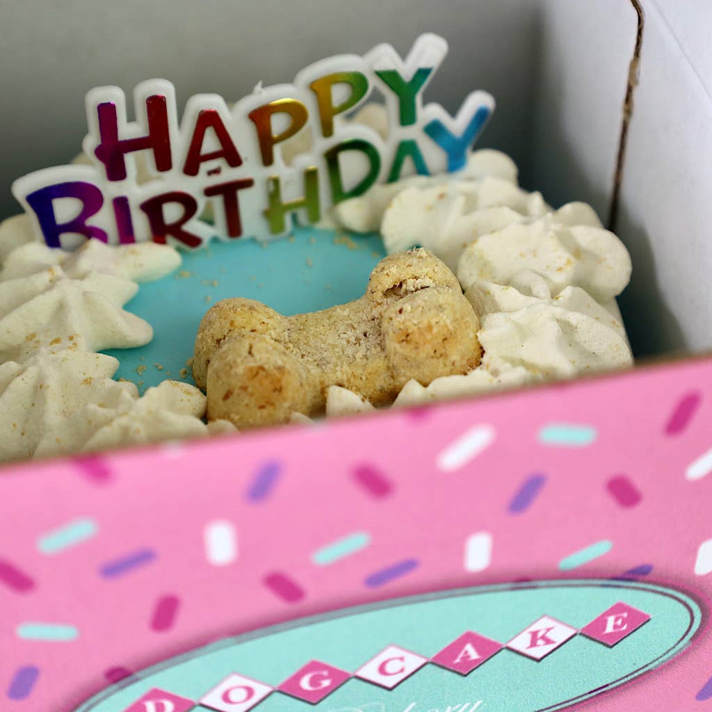 Dog Birthday Drip Cake - Blue